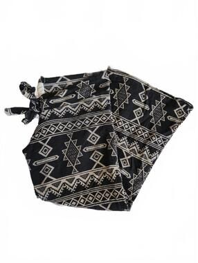 Tricia Fix Aztec black and white cropped low rise flare pull on pant